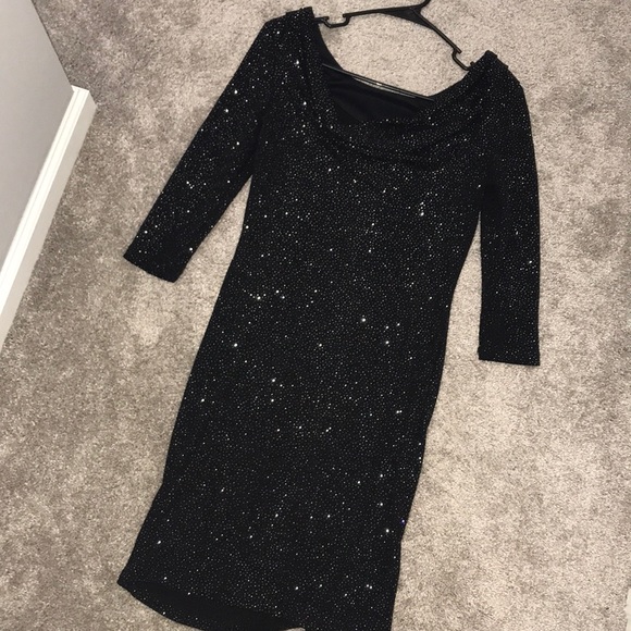 Black Sparkle Dress- swoop back - Picture 8 of 8